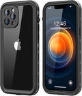 Protebox for iPhone 12 Pro Waterproof Case with Built-in Screen Protector, Shockproof Dustproof Full Body Protective IP68 Waterproof Phone Case for iPhone 12 Pro 6.1 inch (Black/Clear)