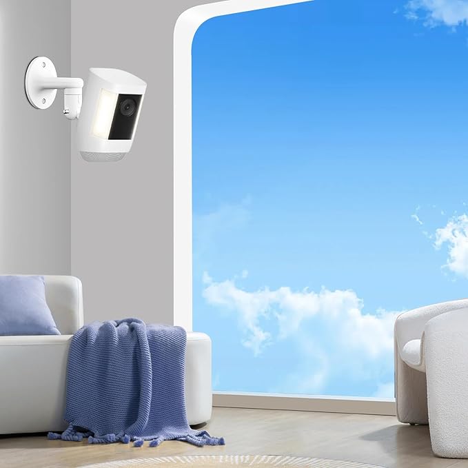 2Pack Wall Mount for Ring Spotlight Cam Battery and Ring Spotlight Cam Plus/Pro (Battery), 360°Adjustable Security Wall Mount Bracket for Ring Cam Indoor/Outdoor Use (Camera Not Included)