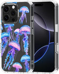 MOSNOVO for iPhone 16 Pro Case, Shockproof Military-Grade Protection 6.6ft Drop Tested, Clear Phone Case for iPhone 16 Pro, Mystic Jellyfish Design