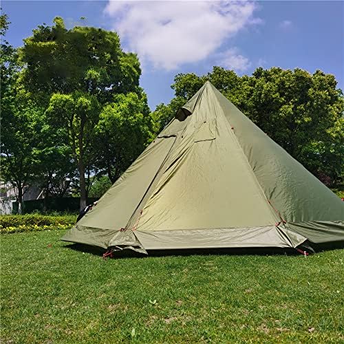 Tipi Hot Tent with Fire Retardant Stove Jack for Flue Pipes, 3~4 Person, Lightweight, Teepee Tents with Snow Skirt for Family Team Outdoor Backpacking Camping Hiking - Image 5