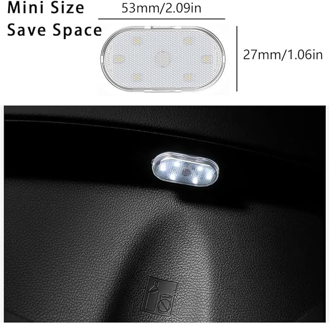 Mini LED Closet Light Wireless Touch Light USB Rechargeable Multi Color Cabinet Lighting for Bedroom Wardrobe Counter Kitchen (4Pcs/Pack) (Ice Blue)