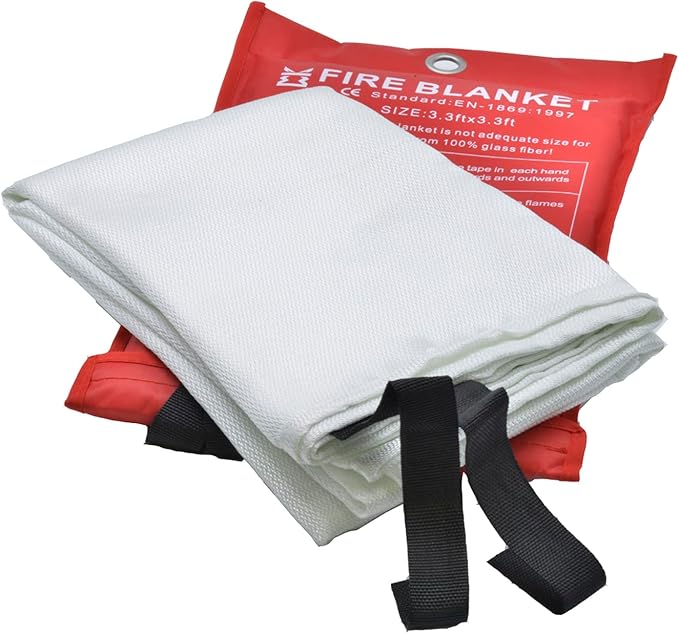 Fire Blanket for Home Emergency Survival – Fiberglass Suspend Fire Flames Suspension Blankets for Home and Kitchen School Grill Garage House Warehouse Safety (4pcs-FireBlankets)