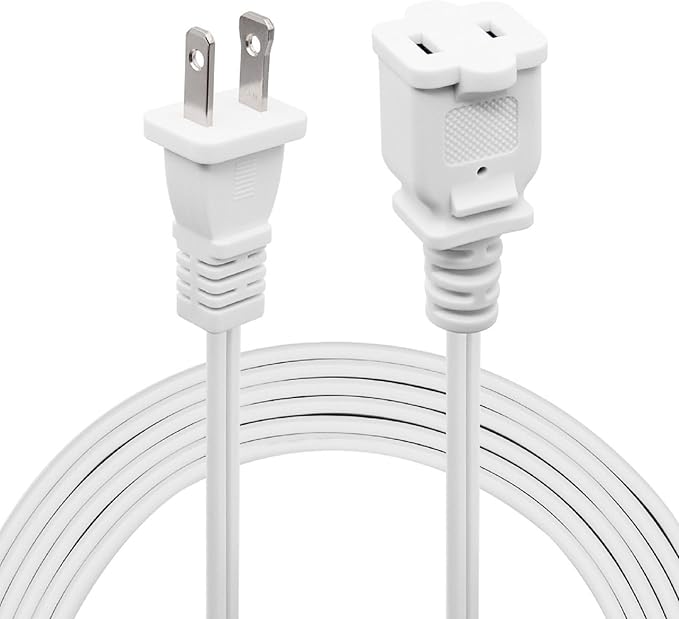 5Pack Extension Cord 10 FT, 2 Prong Power Cable for Indoor and Outdoor,US Male/Female Long Extension Cord for NEMA 1-15P to NEMA 1-15R