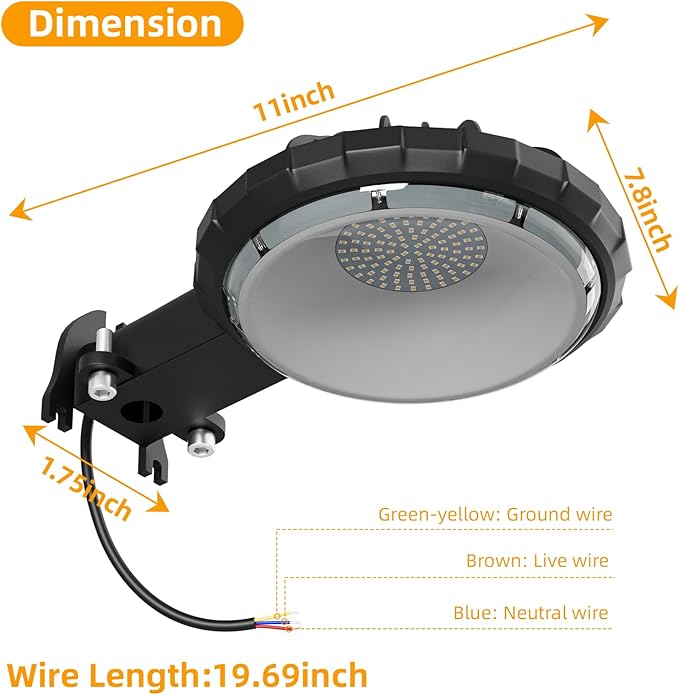 Karjoefar LED Barn Light, Dusk to Dawn Outdoor Lighting with 100W 10000LM 5000K Warm Light, IP65 Waterproof Outdoor Security Flood Lights for Garage Yard Street Warehouse Use 2PCS