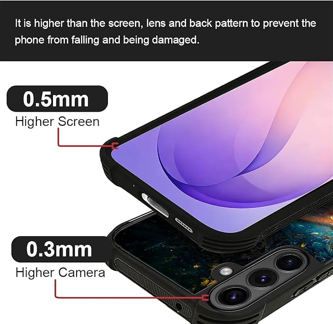 for Samsung Galaxy S26 Plus Case,Graphic Design for Girl Boy Soft Silicone Hard Acrylic Shock Protection Designed for Samsung Galaxy S26 Plus Star Cave Hungry Wolf Pattern