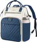 VANKEAN 17 Inch Laptop Backpack for Women Fashion Computer Work Bag, Large Capacity Waterproof Backpack, College Daypack Business Travel, Beige-Haze blue