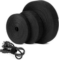 OneLeaf Hook and Loop Roll Reusable Fastening Cable Ties, Free Cutting Multi-Purpose Cable Management Tape，Black Heavy Duty Wire Management for Home and Office