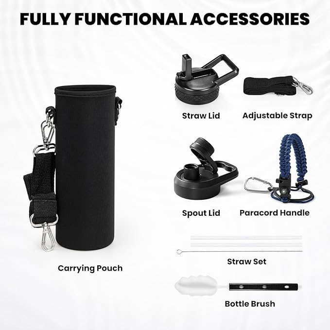 RAYMYLO Insulated Water Bottle 20 oz, Triple Wall Vacuum Stainless Steel (Cold for 24Hrs, Hot for 12Hrs), Leak Proof & Non-BPA, Kids Water Bottle Jug for School with Straw Spout Lids