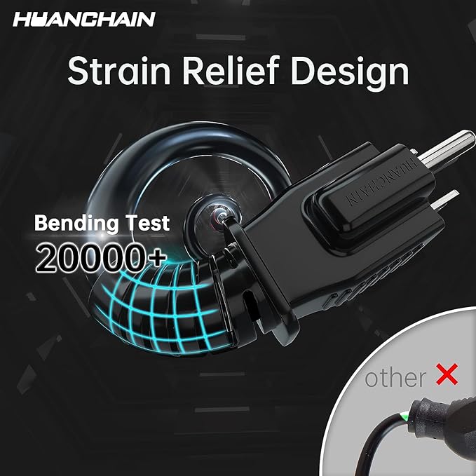 HUANCHAIN 16/3 100 Ft Outdoor Extension Cord Waterproof, 16 Gauge Flexible Cold-Resistant Appliance Extension Cord Outside, 10A 1250W 16AWG SJTW, 3 Prong Electric Cable, ETL