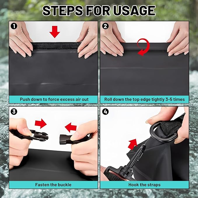 Waterproof Dry Bag,Roll Top Flowers Lily Waterproof Backpack 5L/10L/20L Floating and Lightweight Bags for Kayaking, Boating, Fishing, Swimming and Camping with Waterproof Phone Case