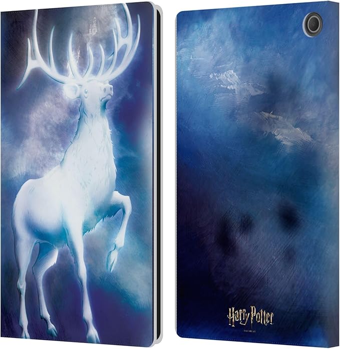 Head Case Designs Officially Licensed Harry Potter Stag Patronus Prisoner of Azkaban II Leather Wallet Case Compatible with Amazon Fire Max 11 2023