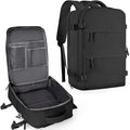 coowoz Large Travel Backpack For Women Men,Carry On Backpack Flight Approved,Hiking Backpack Waterproof Outdoor Sports Rucksack Casual Daypack Fit 15.6 Inch Laptop Shoes Compartment (Black)