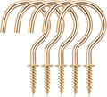Cup Screw Hooks,100 Pack 1 inch Metal Screw in Ceiling Plant Hanger Wind Chimes Kitchen Cup Hooks Great for Hanging Indoor & Outdoor Use(Golden)