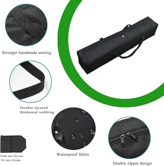 Heavy Duty Water-Resistant Grill & Tent Storage Bag - XL Organizer for BBQ Utensils, Canopy, Hammock, Roof Top Tent & Fishing Rods with MOLLE Straps (25''(L) x5.9''(W) x5.9''(H))