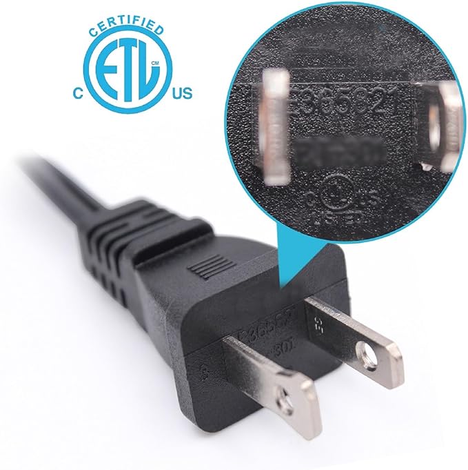 Long 2 Prong Extension Power Cord 16.5FT, Polarized Plug Flexible Power Cable, US Male/Female Power Cable for NEMA 5-15P to NEMA 5-15R, UL Listed Perfect for Home, Office or Christmas Lights