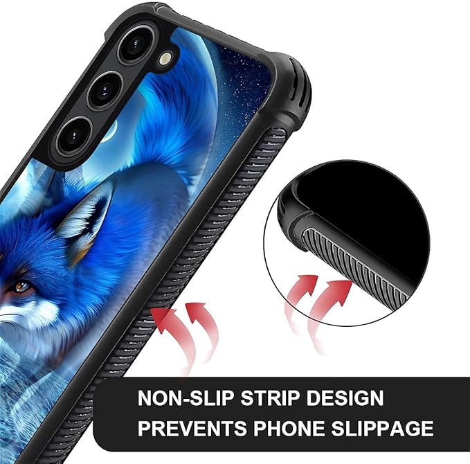 for Samsung Galaxy S23 Plus Case, Snowy Mountain Fox Lake Pattern Graphic Design Girl Boy Soft Silicone Hard Acrylic Shock Protection for Samsung Galaxy S23 Plus