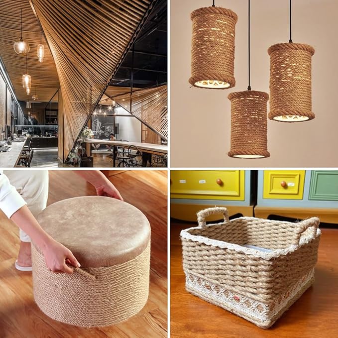 Vivifying 6mm Jute Rope, 50 Feet Strong Natural Jute Twine for Crafts, Cat Scratching Post, Garden Plants, Bundling and Hanging (Brown)