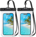 PEDVSTY Waterproof Phone Pouch 2 Pack, IPX8 Waterproof Phone Case for iPhone Galaxy Pixel Up to 7.2", Cell Phone Dry Bag Beach Vacation