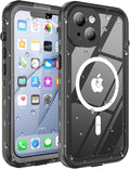 for iPhone 14 Plus Case Waterproof, [Shockproof] [Dustproof] [IP68 Waterproof] Full-Body Hard Case Built-in [Lens Screen Protection] for Diving Case (Black, for iPhone 14 Plus 6.7in)
