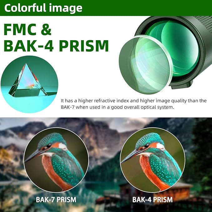 40X60 Monocular Telescope with Smartphone Holder& Tripod, High Power Nitrogen-Filled Monocular for Adults with BAK4 Prism & FMC Lens, HD Monocular Scope for Birdwatching Hiking Concert Travelling