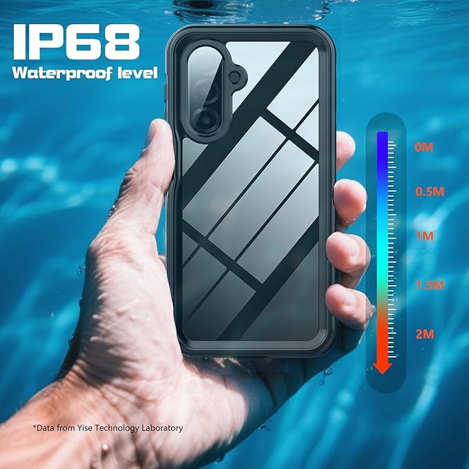 for Samsung Galaxy A17 5G Phone Case Waterproof, [IP68 Waterproof Dustproof] [Built-in Screen Protector] Rugged Full Body Underwater Shockproof Protective Cover for Samsung A17 5G Case, Black