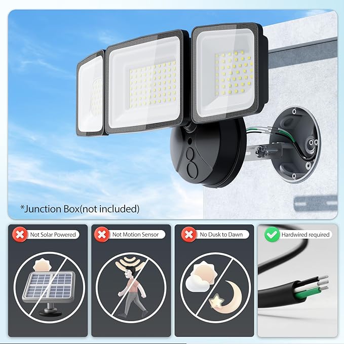 Onforu 130W LED Security Light, 13000LM Outdoor Indoor Flood Light Switch Controlled, IP65 Waterproof LED Exterior Floodlight, 6500K White Wall Mount Security Lighting for Entryway,Garage,Yard,Eave