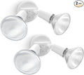LUTEC 2 Pack Adjustable Twin Par Holder Outdoor Flood Lights, Switch Controlled Security Lights, Floodlights Fixture, Waterproof Exterior Max 300 Watt Par38 Flood Light for Garage, Yard, Porch-White