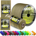 TECEUM Reflective Paracord Rope 1000 – 1000ft/200ft/100ft/50ft – 40+ Colors – Glow in The Dark – para Cord – Utility Rope for Survival, Hunting & Camping Gear – Nylon String, Camping Rope, Tent Cord
