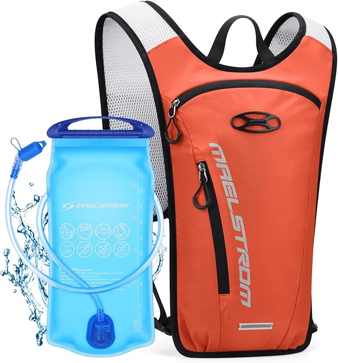 Maelstrom Hydration Backpack, Hiking Backpack with 2L Water Bladder, Running Hydration Vest for Cycling Hiking Rave for Men Women
