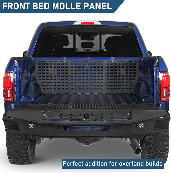 Hooke Road F150 Front Truck Bed MOLLE Panel System Cargo Rack for 2015-2026 Ford F-150 5.5FT Pickup, Modular Bed Storage for Gear Organization & Overlanding, No-Drill Bolt-On