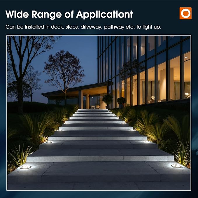 addlon Solar Dock Lights Outdoor 1 Pack, 2 Color Modes LED Deck Marine Waterproof Driveway Marker Lights for Step Sidewalk Stair Garden Pathway Walkway Yard (Warm White/Cool White)
