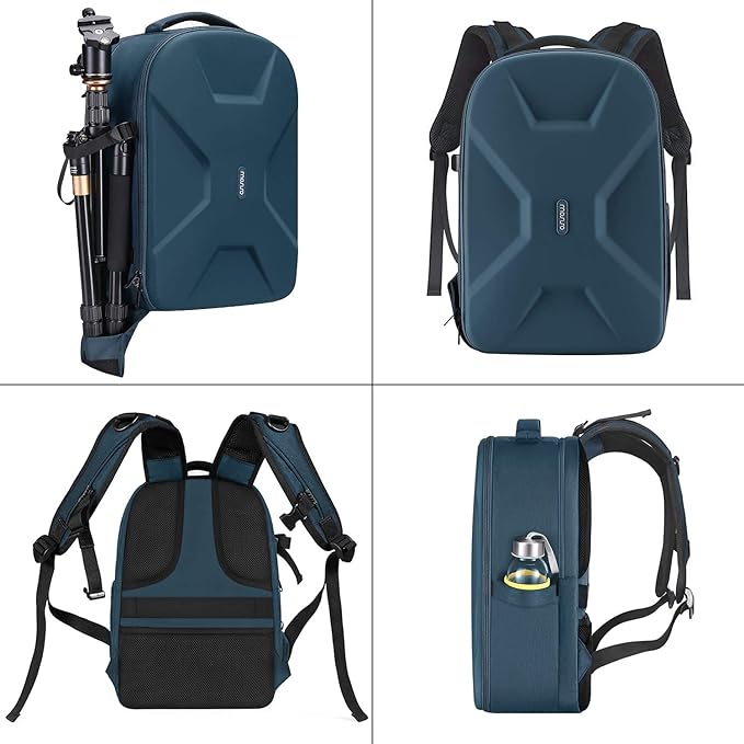 MOSISO Camera Backpack, DSLR/SLR/Mirrorless Photography Camera Bag 15-16 inch Waterproof Hardshell Case with Tripod Holder&Laptop Compartment Compatible with Canon/Nikon/Sony, Deep Teal