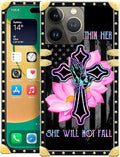 Compatible with iPhone 14 Pro Case, Praying Cross Hands Luxury Golden Decoration for Girl Women Soft TPU Shockproof Protective Hard PC Back for iPhone 14 Pro