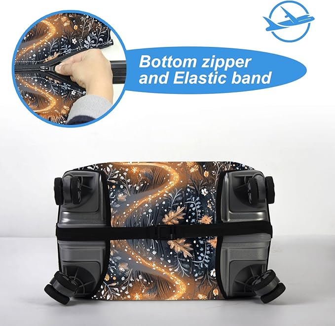 Luggage Cover Protector for 30-32 Inch Suitcases, TSA Approved Elastic Travel Suitcase Covers, Anti-Scratch Washable Luggage Sleeve for Carry On & Checked Bags, Hare