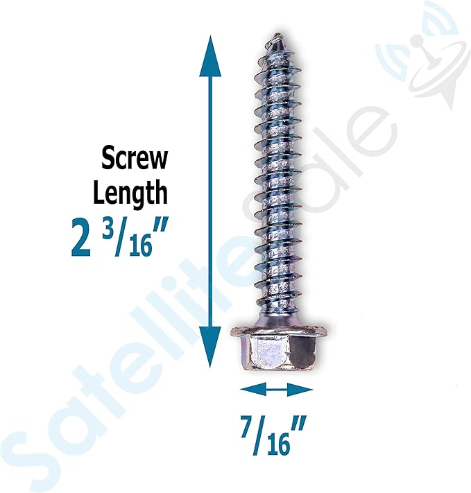 SatelliteSale Universal Roof Patch Kit 6X Zinc Plated Lag Bolts and 3X Mastic Pitch Pads