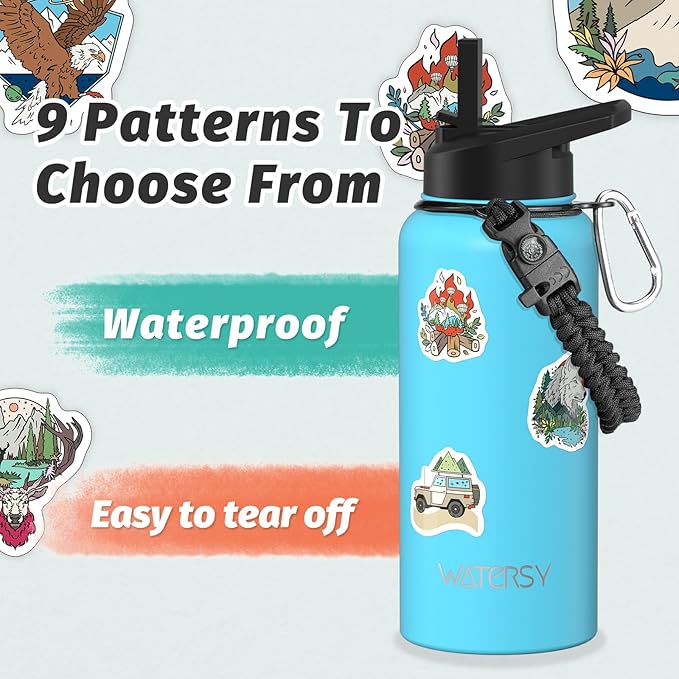 32oz Insulated Water Bottle (Cold for 48 Hrs),BPA Free&Leak Proof,Stainless Steel Water Flask,Water Jug with Straw Spout Lids for Gym,Hiking,Travel,Sky Blue