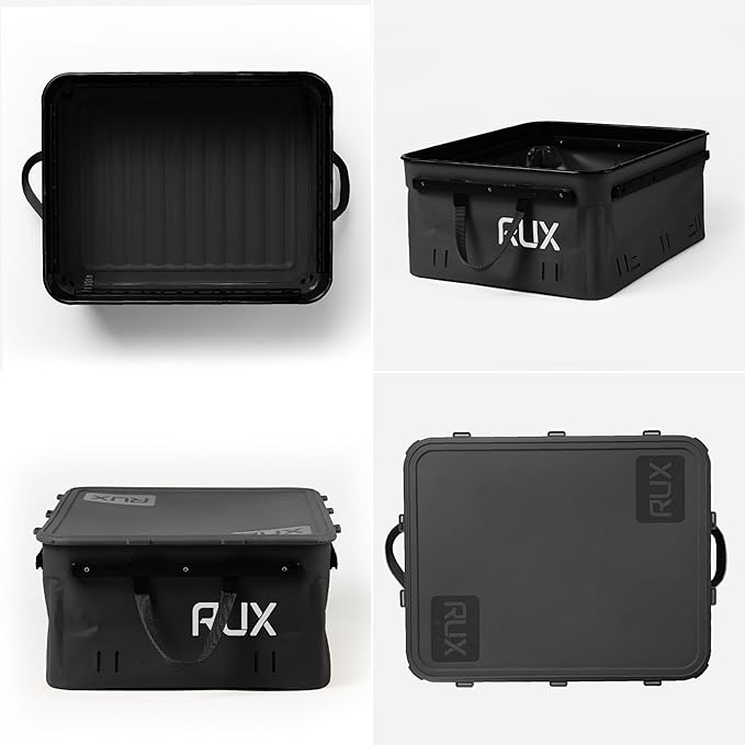 RUX 40L Collapsible Gear Box (Black) - Modular Adventure Storage Solution For Camping Storage, Overlanding, Off-road And Van Life - Weatherproof, Durable and Multifunctional
