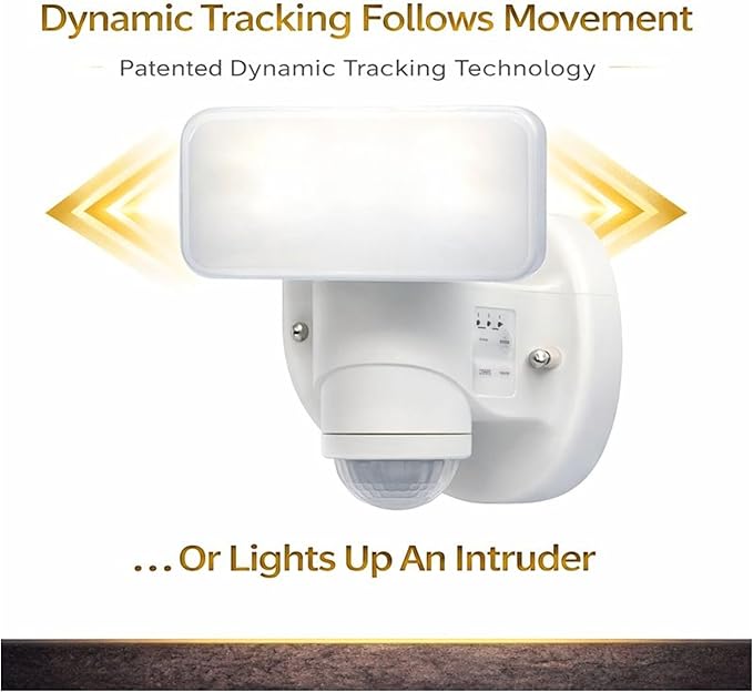 Wired Motion Security Light with Dynamic Tracking Technology, 2000 Lumens LED, 240° Sensor, 50 ft Range (Black)