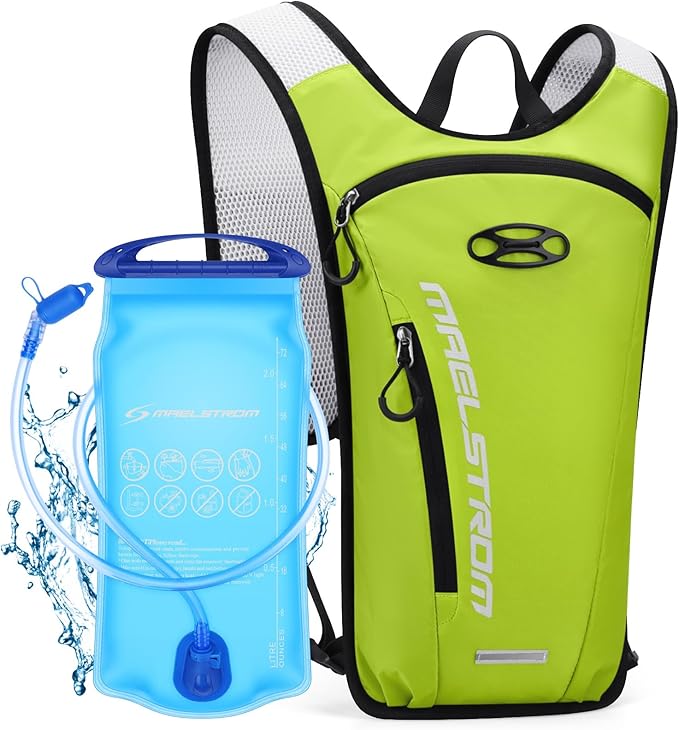 Maelstrom Hydration Backpack, Hiking Backpack with 2L Water Bladder, Running Hydration Vest for Cycling Hiking Rave for Men Women