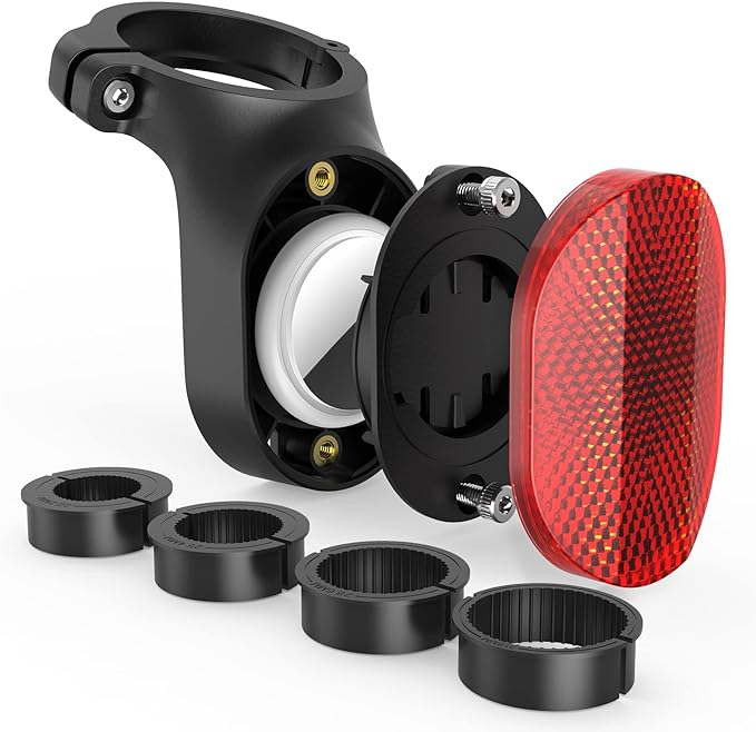 Airtag Bike Mount, Hidden Bicycle Seatpost Mount Compatible with Apple Airtags & Garmin Varia, Anti-Theft Air tag GPS Tracker Bike Reflector Holder for Mountain Bikes, Electric Bicycle, and Scooter