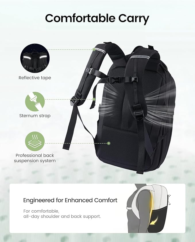 LOVEVOOK Everyday Laptop Backpack for Women & Men With Giant Tumbler Holder,15.6 Inch Classic Travel Work College Teacher Carry on Backpack Purse,Waterproof Computer laptop Bag Hiking Backpack,Black