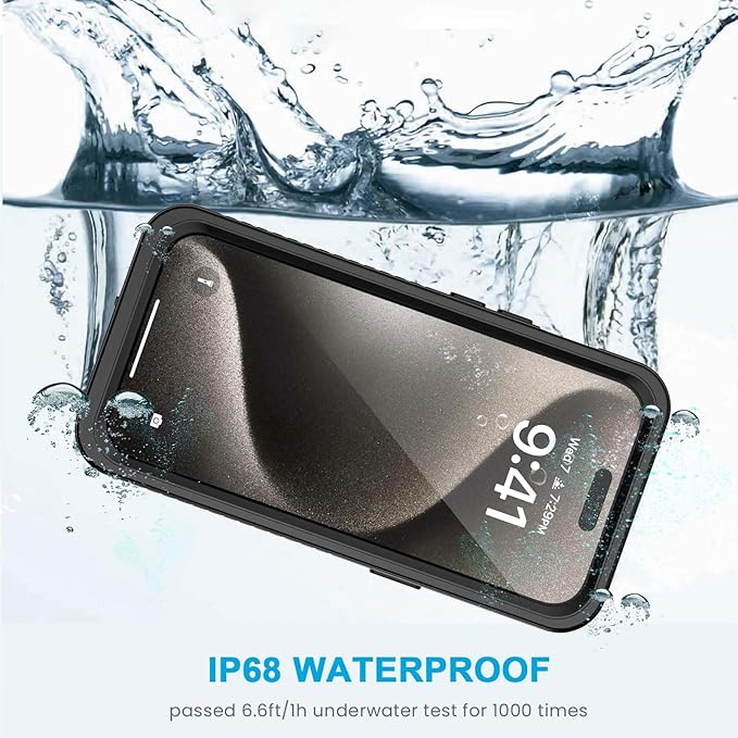 Lanhiem Magnetic for iPhone 15 Pro Max Case, Waterproof Shockproof Dustproof [Built in Screen Protector] [Compatible with MagSafe], 360 Full Body Phone Case for iPhone 15 Pro Max - 6.7” (Black)