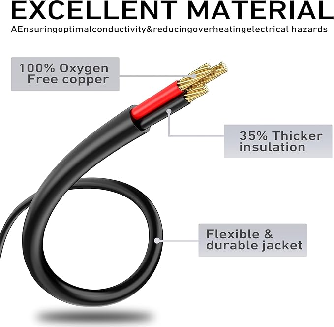 LUCKY TL Indoor Outdoor Extension Cord, 16/3 Gauge Black Short Extension Cord 10ft, Waterproof Flexible Case, Made in Pure Copper, 13A 1625W 16AWG SJTW, 3 Prong Heavy Duty Wire, UL