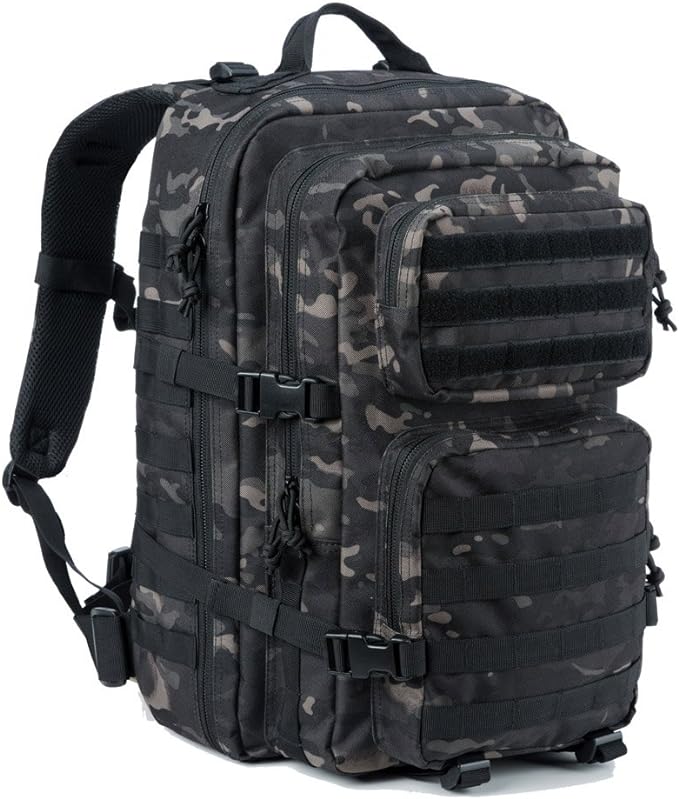 REEBOW GEAR Military Tactical Backpack for Men Large Army 3 Day Assault Pack Molle Bag Backpacks (Camo Black)