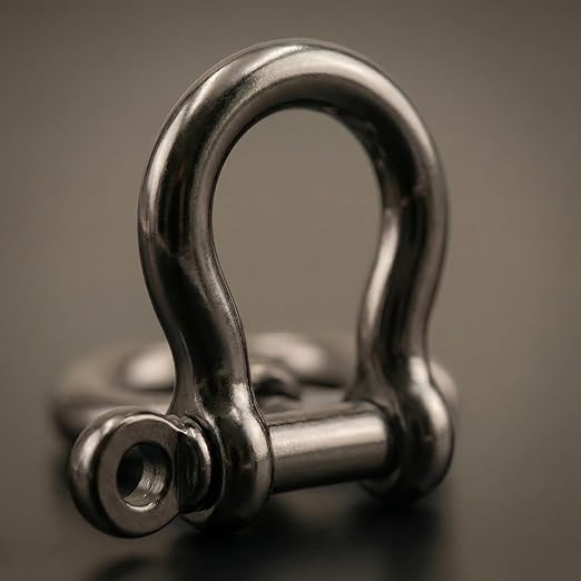 Gold 5/32" Bow Shackle, 5 Pack with Tool, 1433lbs D-Ring Shackle Clasp, Small Stainless Style Anchor Shackle for Paracord Bracelet, Survival Gear