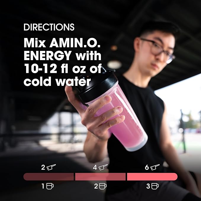 Optimum Nutrition Amino Energy Powder Plus Focus, with BCAA, Electrolytes, and Caffeine, Juicy Strawberry, 30 Servings (Packaging May Vary)
