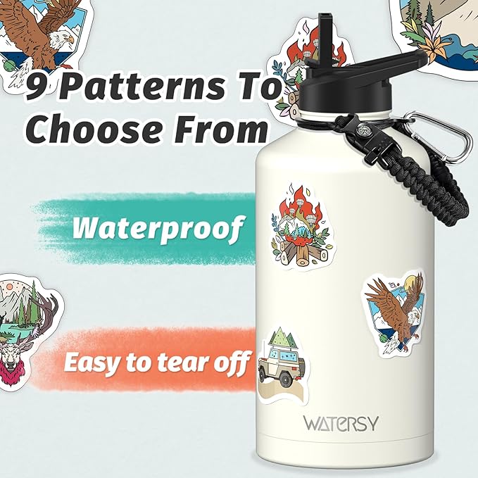 87oz Insulated Water Bottle (Cold for 48 Hrs),BPA Free&Leak Proof,1.5 Gallon Stainless Steel Water Flask,Water Jug with Straw Spout Lids for Gym,Hiking,Camping,White