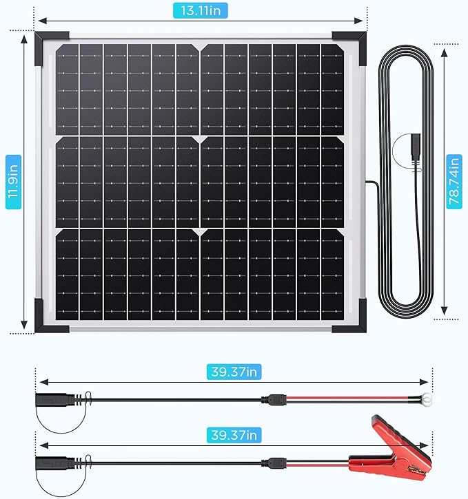 30W Smart Solar Battery Charger Maintainer, Callsun 2PCS 15W 12V Waterproof Solar Panel Trickle Charger for Car Battery, Motorcycle, Boat, Marine, RV, Dump Trailer, Tractor,Truck
