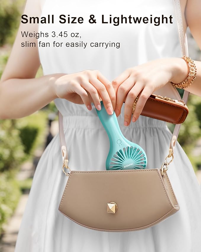TriPole Mini Handheld Fan Battery Operated Small Personal Portable Fans Speed Adjustable USB Rechargeable Fans Cute Design Powerful Eyelash Fan for Stylish Kids Girls Women Men Indoor Outdoor Travel
