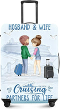 Valentine'S Day Couple Travel Luggage Cover -Stretchable Airplane Suitcase Protector Sleeve,Universal Washable Fit for 20-22 Inch Checked Baggage,Water Resistant Durable Luggage Protector,S
